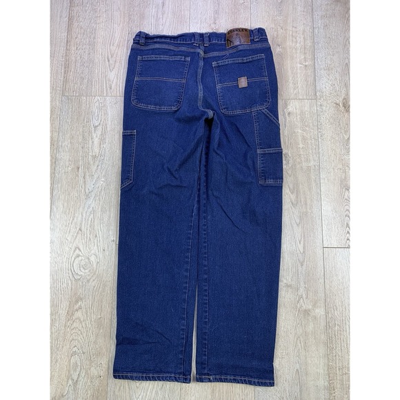 Stanley Carpenter Pants Men 32x30 Blue‎ Bootcut Denim Work Jeans - Picture 15 of 16